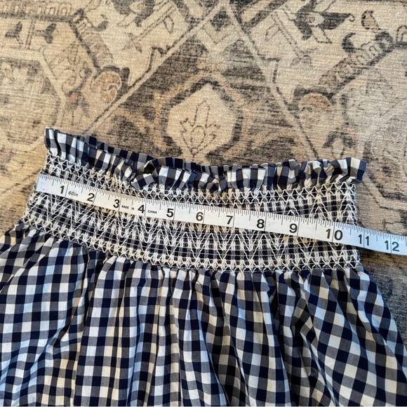 Zara Gingham Check, Cottage Core Blue & White Midi Maxi Skirt, Size Small - Picture 4 of 10
